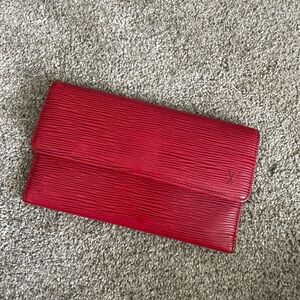 Red Leather Louis Vuitton wallet